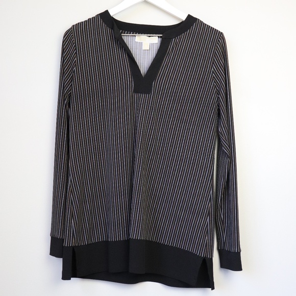 MICHAEL Michael Kors Tops - MICHAEL Michael Kors Striped Long Sleeve Blouse